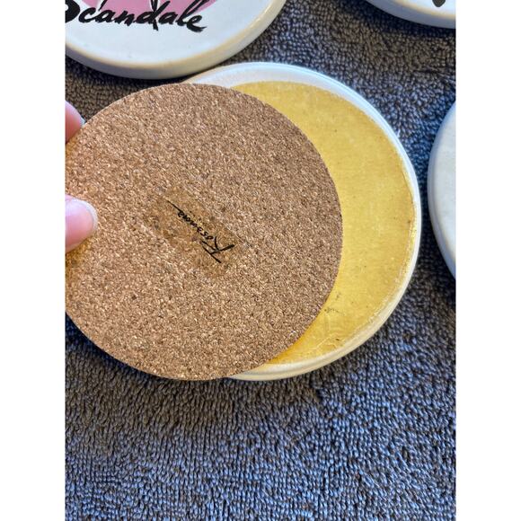 Vintage Rosanna Le Bas Scandale Think Pink Coasters (4) - Picture 8 of 9